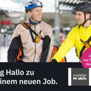 Zeitungszusteller (m/w/d) in Teilzeit / Minijob, Zeitungszusteller/in, Prospektverteiler/in, Postbote/-botin, Kurier/in